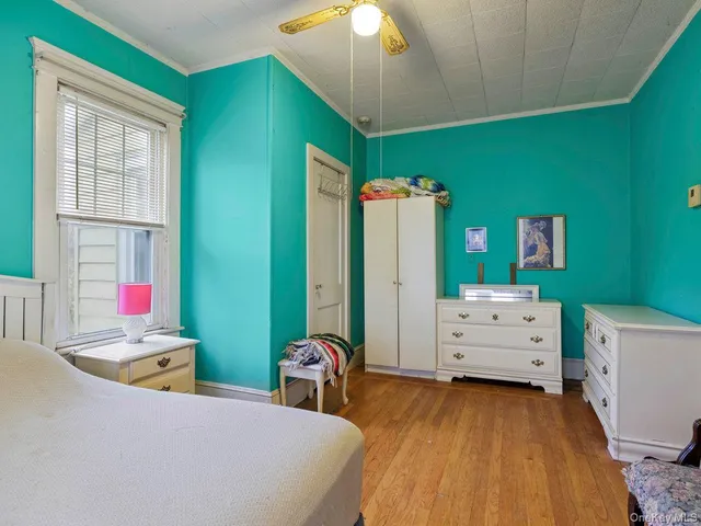 a bed room with a bed and furniture