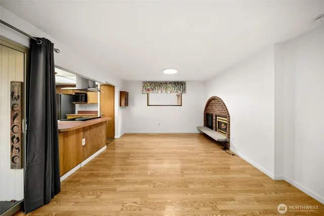 a view of a livingroom with a flat screen tv