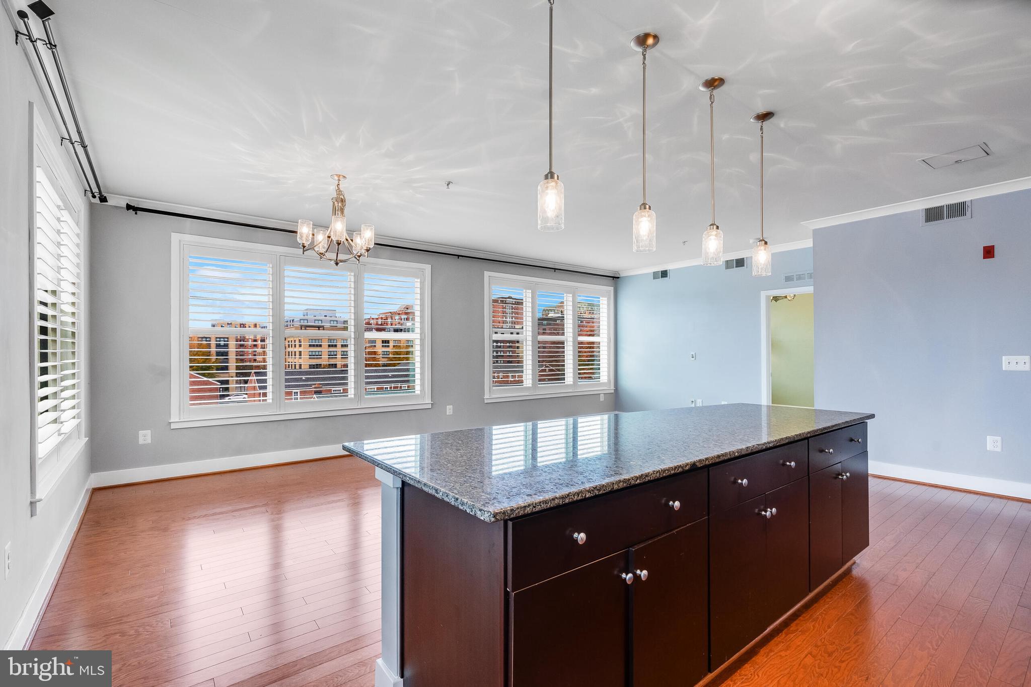815 North Patrick Street, Unit 402 Alexandria, VA 22314 - Photo 6 of 23 a kitchen with a wooden floor and a large window