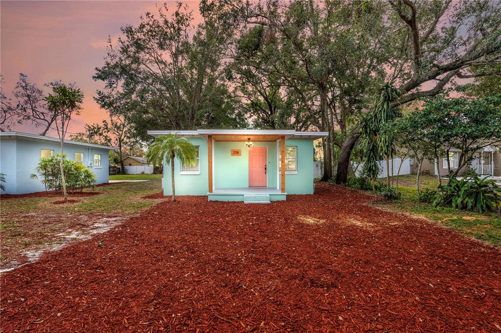 a view of a house with a yard and garage