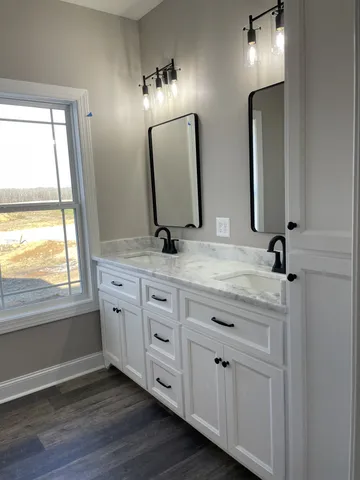 a close view of a bathroom