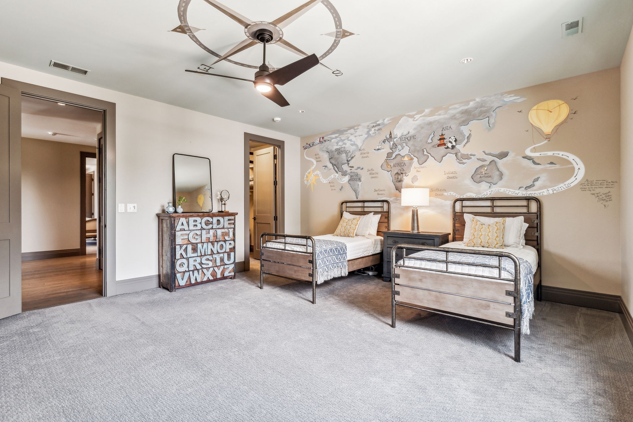 3401 Trimble Road Nashville, TN 37215 - Photo 35 of 55 a spacious bedroom with a bed and a chandelier