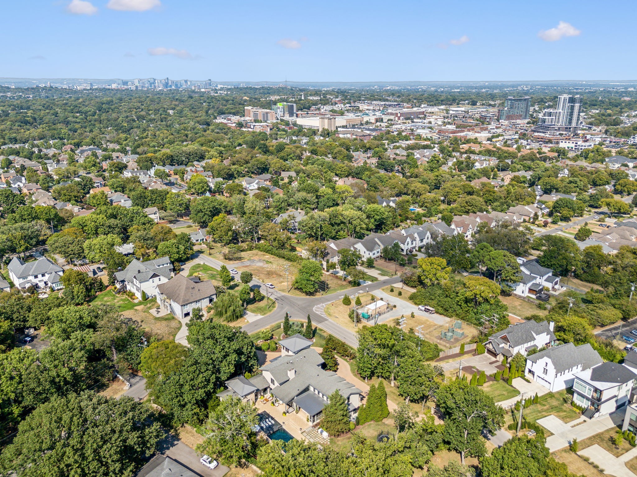 3401 Trimble Road Nashville, TN 37215 - Photo 53 of 55 an aerial view of residential houses with outdoor space and trees
