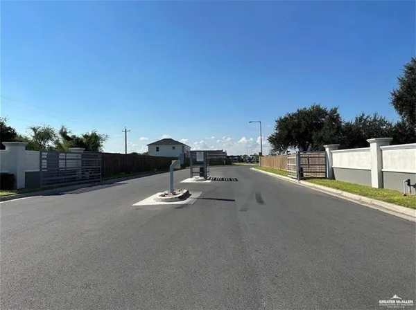 a view of a street with slide