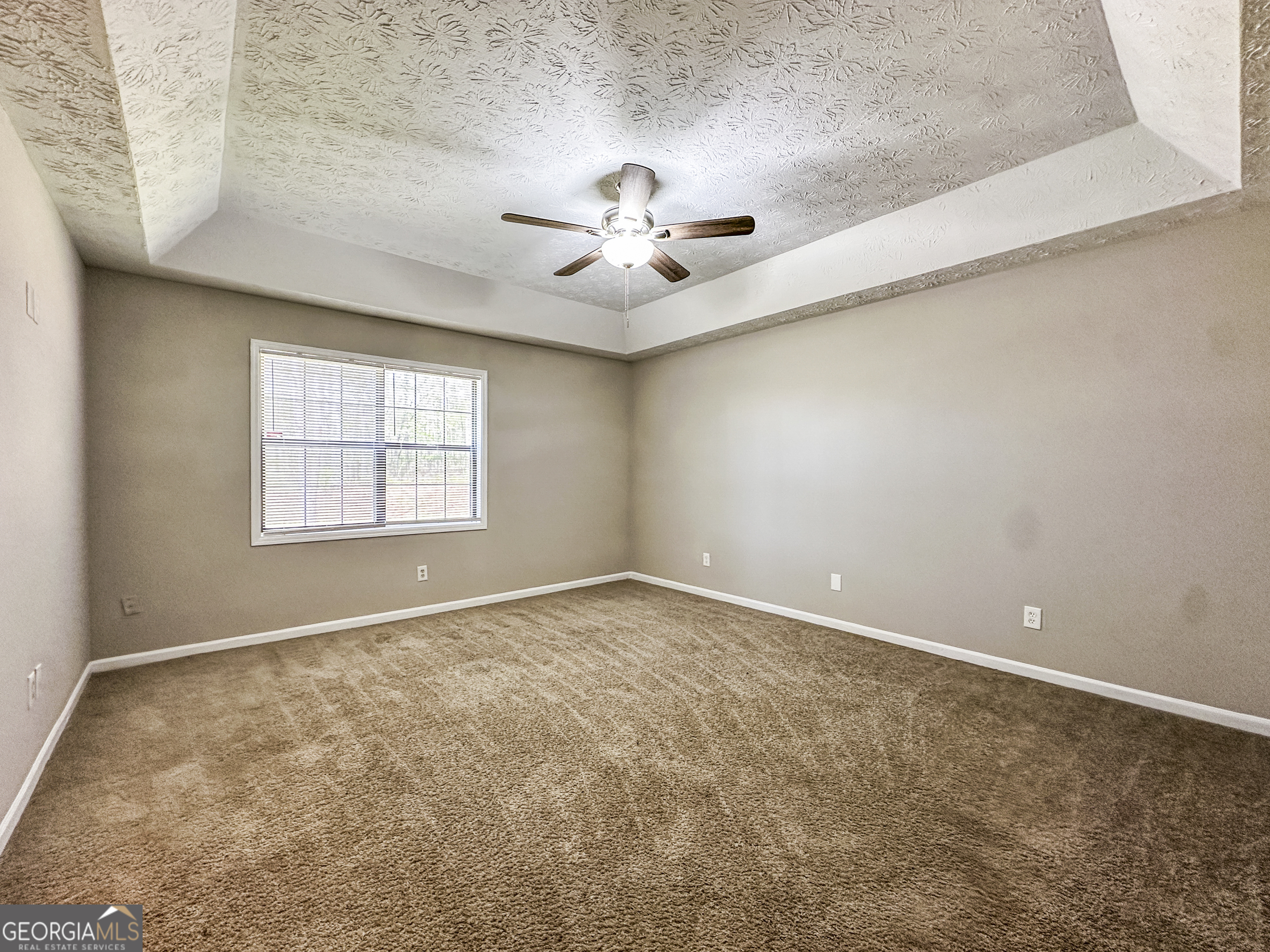 11647 Matthews Trail Hampton, GA 30228 - Photo 9 of 18 an empty room with windows and chandelier fan