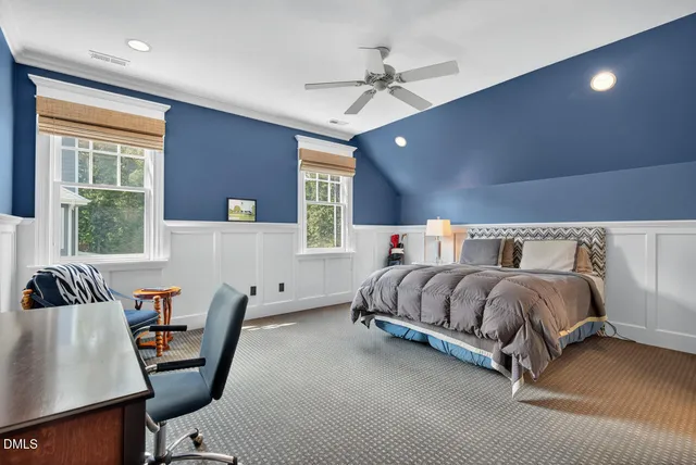 an aerial view of a house