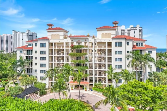 a front view of a multi story building