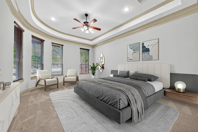 a spacious bathroom with a tub and a sink