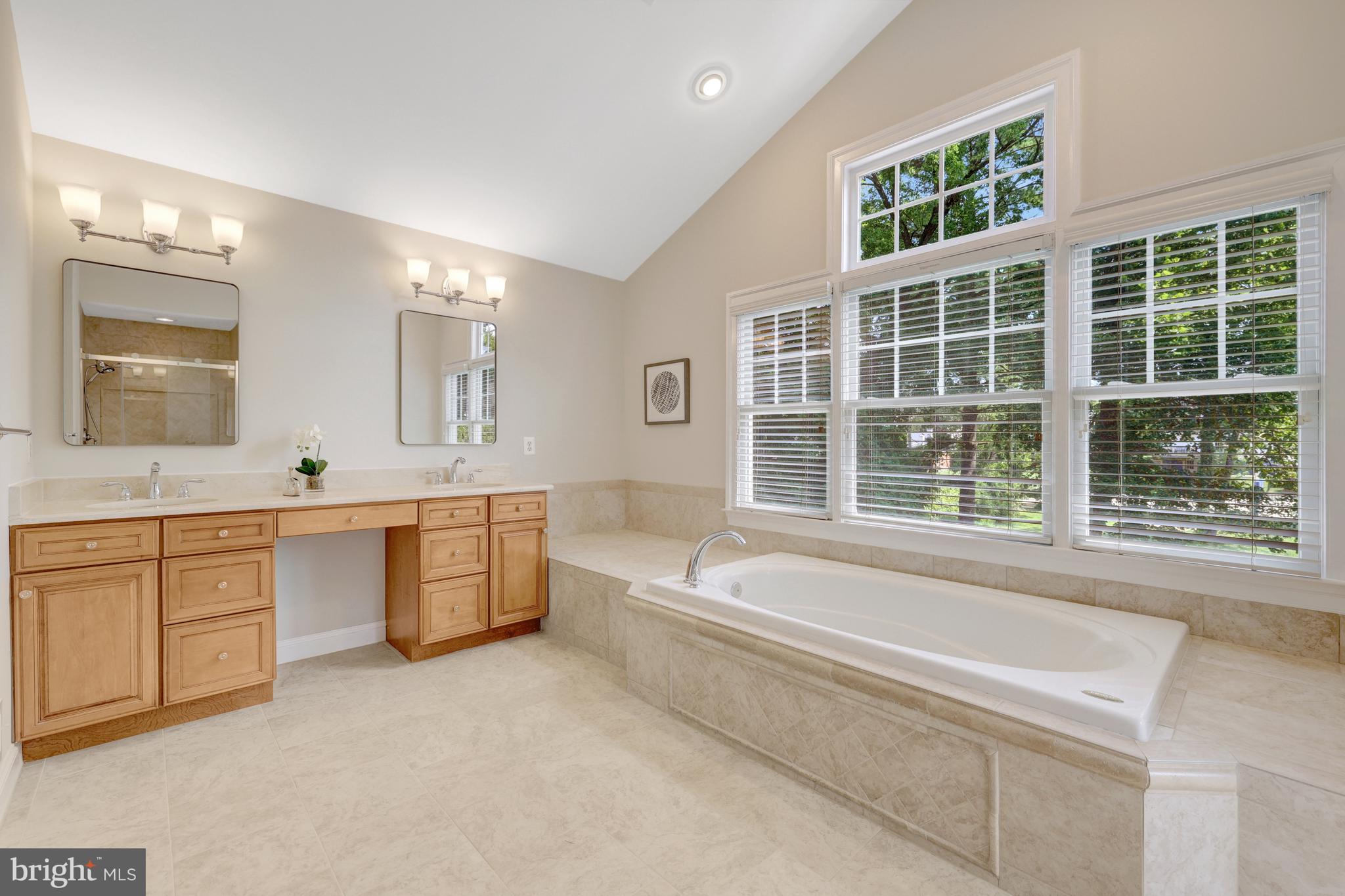 1519 Pathfinder Lane McLean, VA 22101 - Photo 32 of 54 a spacious bathroom with a granite countertop tub sink and mirror