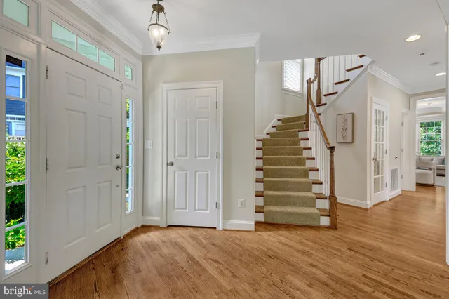 a view of an entryway with stairs