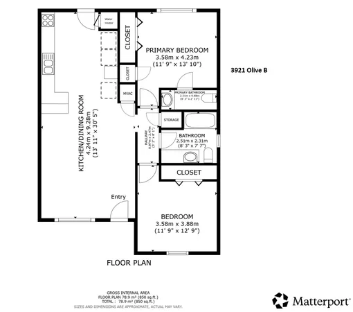 $1,200 | 3921 Olive Street, Unit B, Bryan, TX 77801