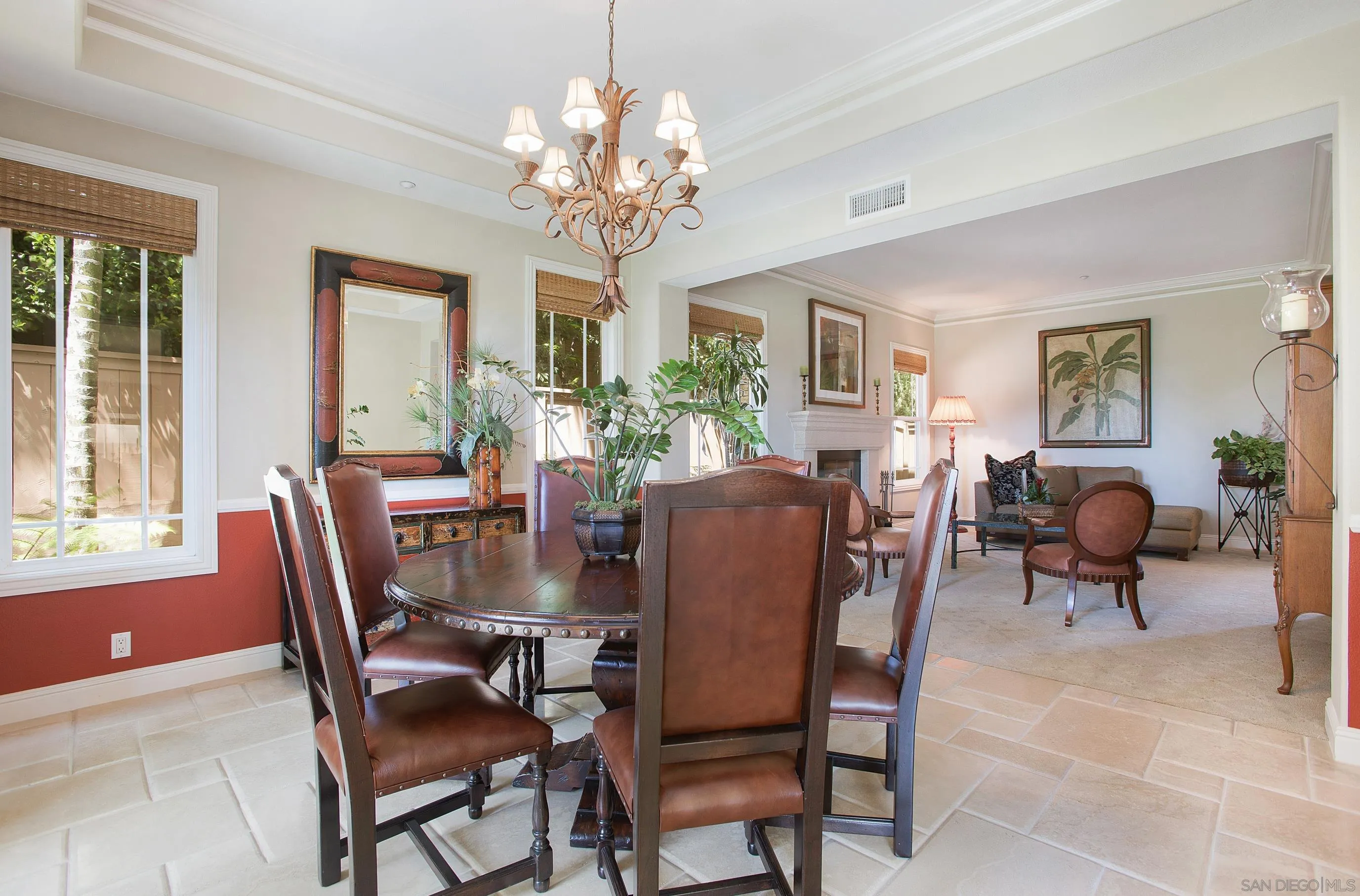 562 Shasta Drive Encinitas, CA 92024 - Photo 18 of 59 a view of a dining room with furniture a chandelier and window