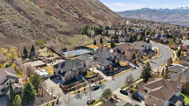 714 Draper Heights Way Draper, UT 84020 - Photo 82 of 88 Aerial view of residential area featuring a mountainous background