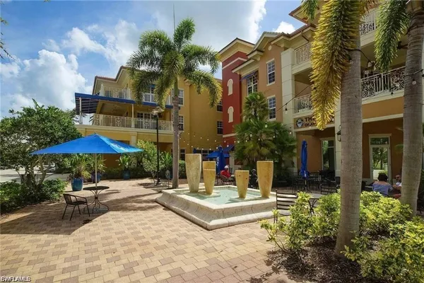 a view of a outdoor space with seating area