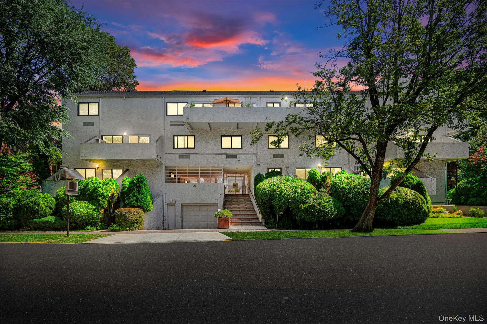a front view of a building