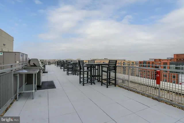 a balcony with city view