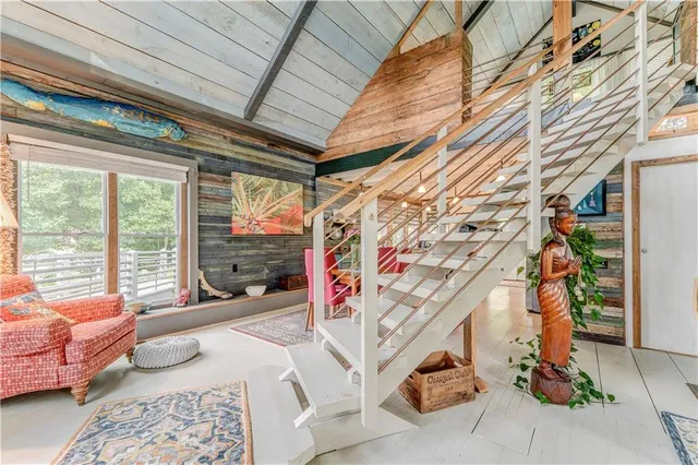 a view of a indoor garage