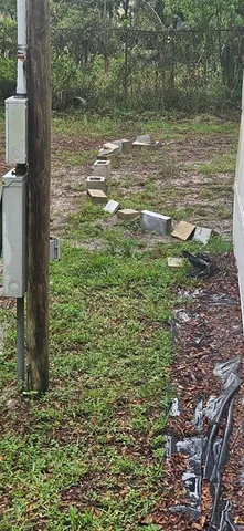 a view of a yard with a tree