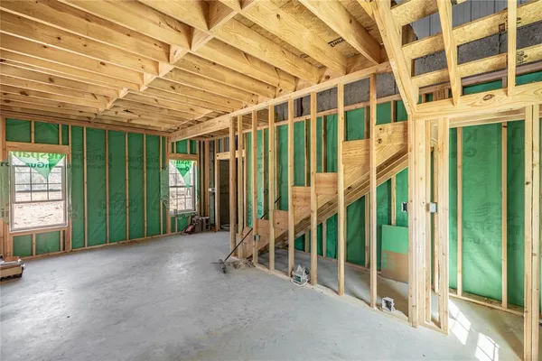 a view of a building with glass door