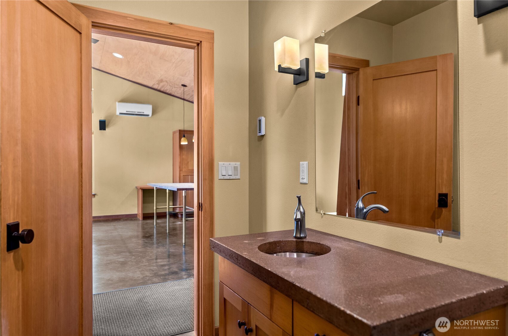 16 Littell Road Mazama, WA 98833 - Photo 38 of 40 a bathroom with a sink and a mirror