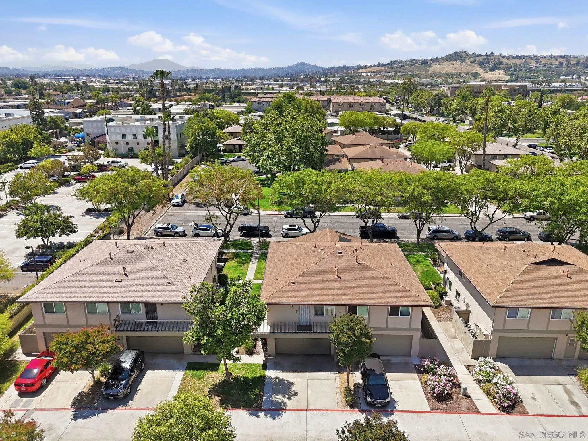 9926 Mission Vega Road, Unit 4 Santee, CA 92071 - Photo 28 of 30 an aerial view of residential houses and outdoor space