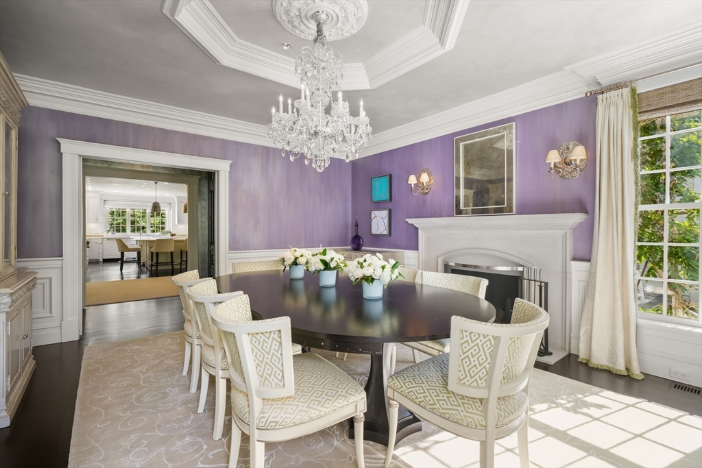 8 Hamlins Crossing East Dover, MA 02030 - Photo 11 of 42 a view of a dining room with furniture a chandelier and wooden floor