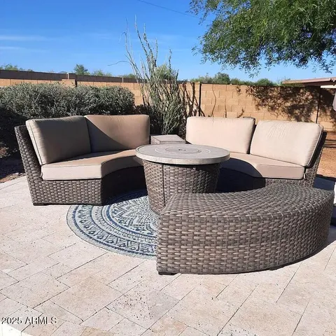 a view of terrace with seating space