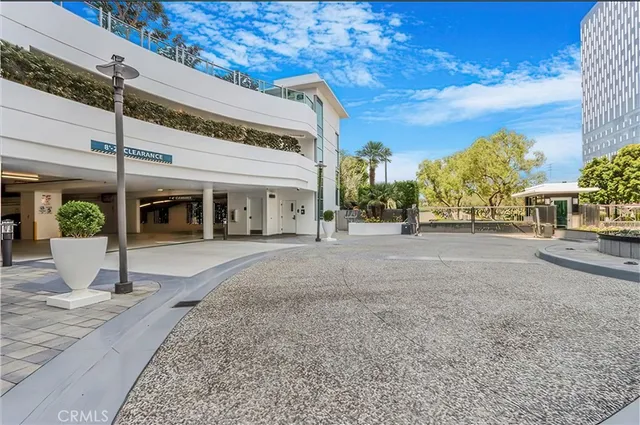 a front view of a multi story building