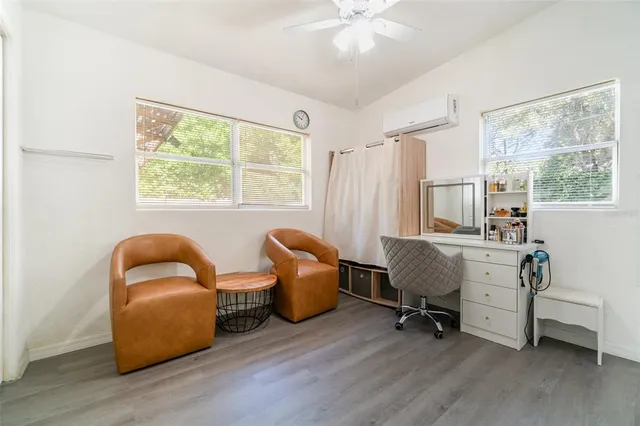 a room with furniture and a window