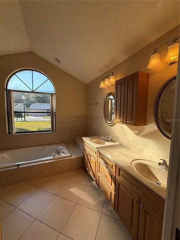 a bathroom with a sink a vanity and a mirror