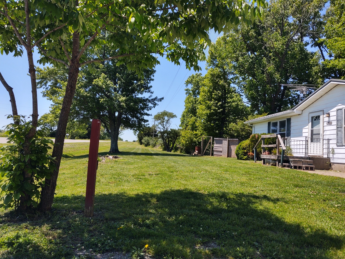 1045 Ozark Road Ozark, IL 62972 - Photo 4 of 17 a backyard of a house with table and chairs