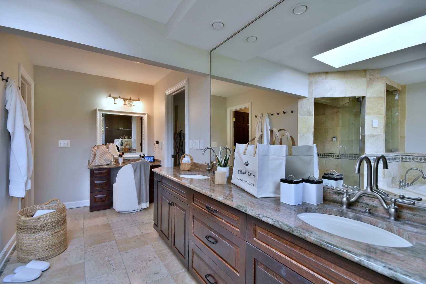 171 North Buckley Road Chicago, IL 60639 - Photo 38 of 42 a bathroom with a sink double vanity granite and a mirror