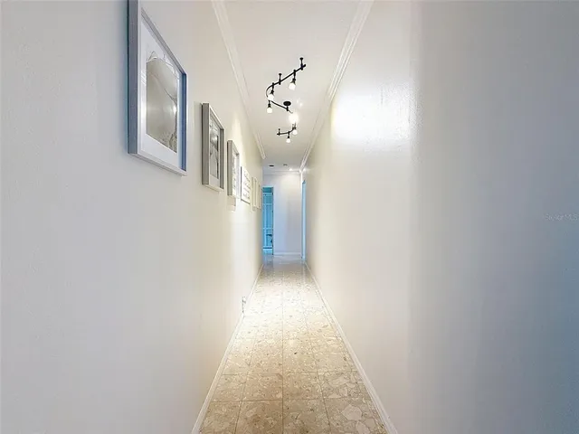 a view of a hallway with entryway