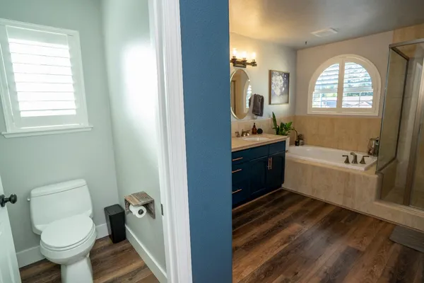a bathroom with a sink toilet and a bathtub