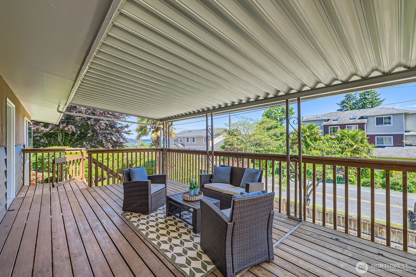 7924 South 112th Street Seattle, WA 98178 - Photo 33 of 40 a balcony with furniture and wooden floor