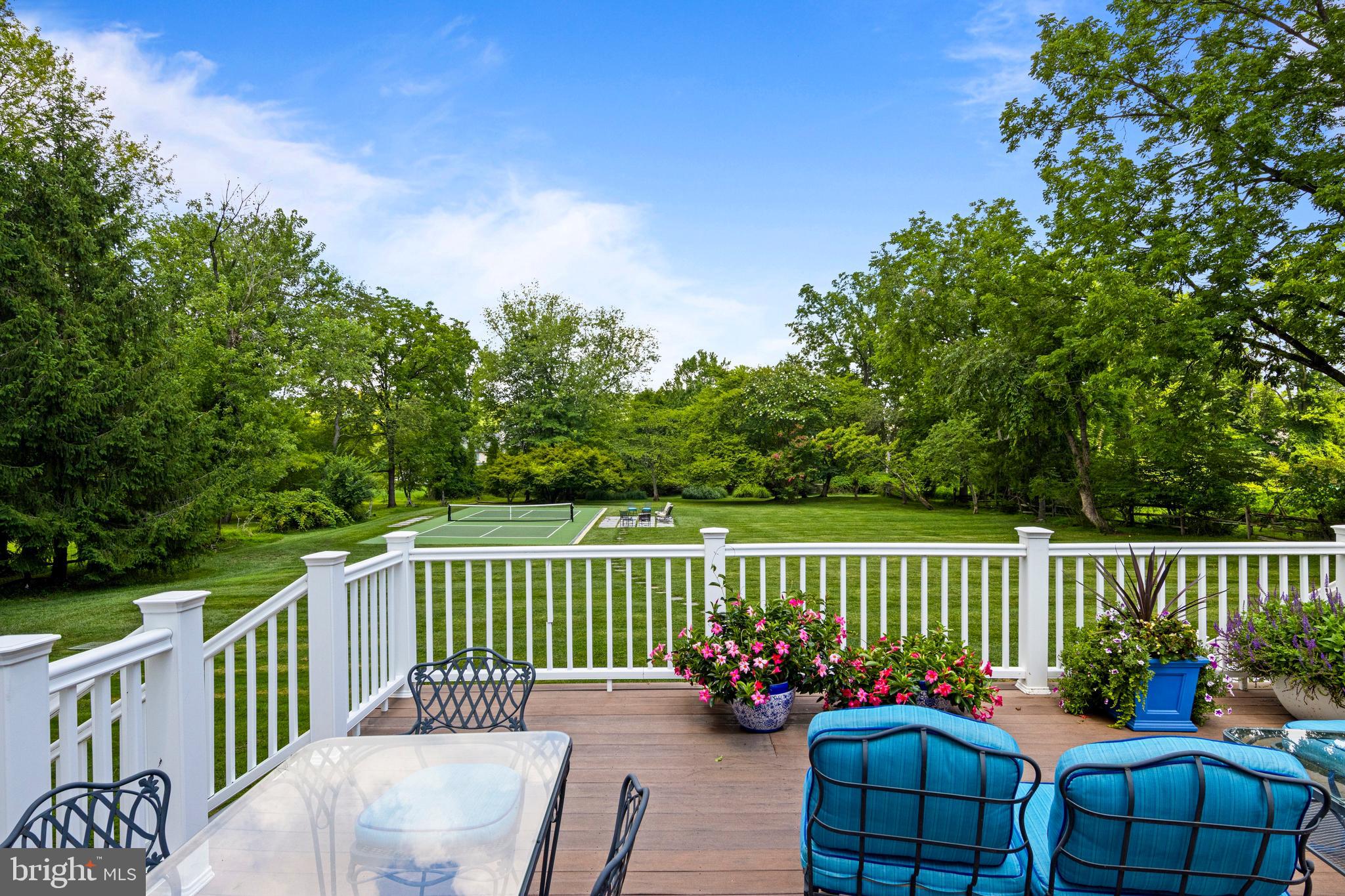 225 Sugartown Road Devon, PA 19333 - Photo 6 of 74 Deck overlooking the private pickleball court