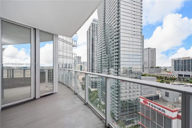 a view of balcony with city view