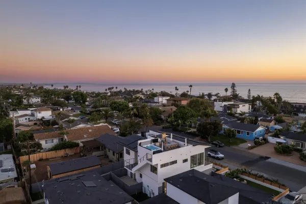 an aerial view of a city