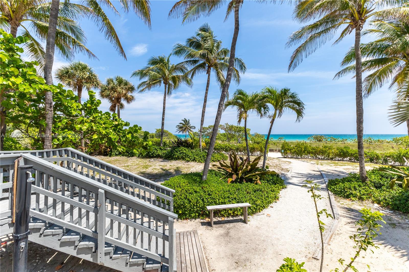 8925 Collins Avenue, Unit 2J Surfside, FL 33154 - Photo 40 of 62 a view of a yard with plants and palm trees