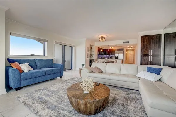 a living room with furniture and a couch