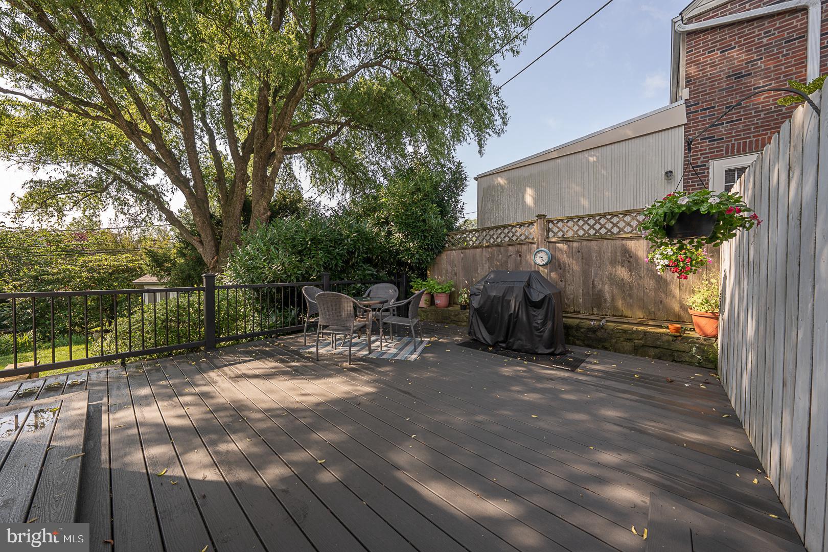 33 Rittenhouse Road Broomall, PA 19008 - Photo 44 of 47 a view of backyard with wooden fence and a bench