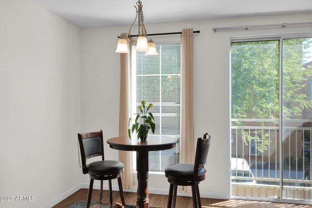 a view of a room with furniture window and outside view