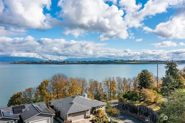 a view of a lake from a terrace