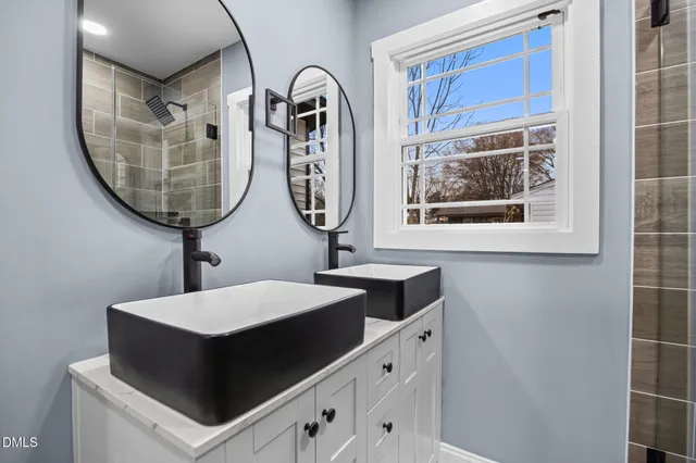 a bathroom with a shower