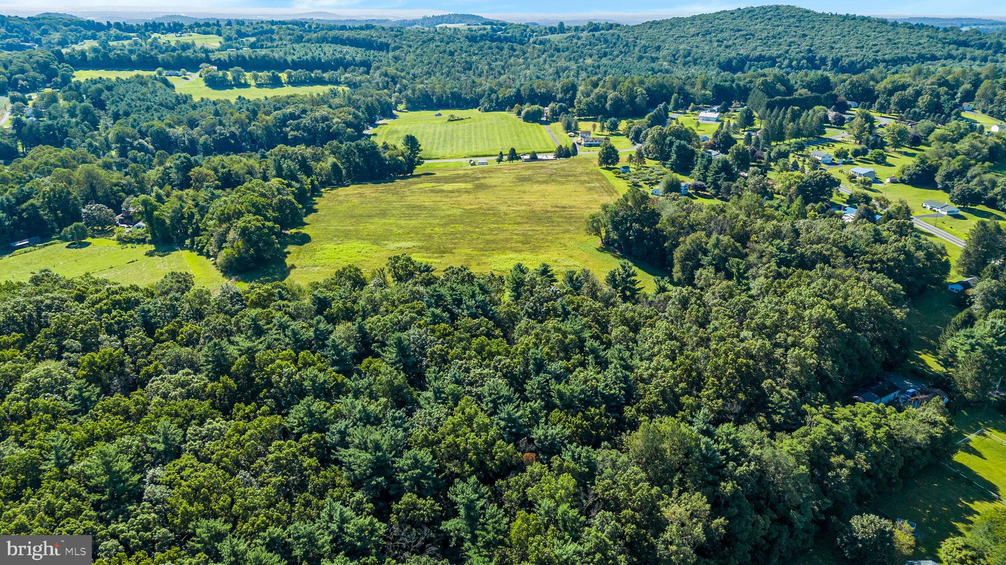 Lush green landscape meets serene countryside.