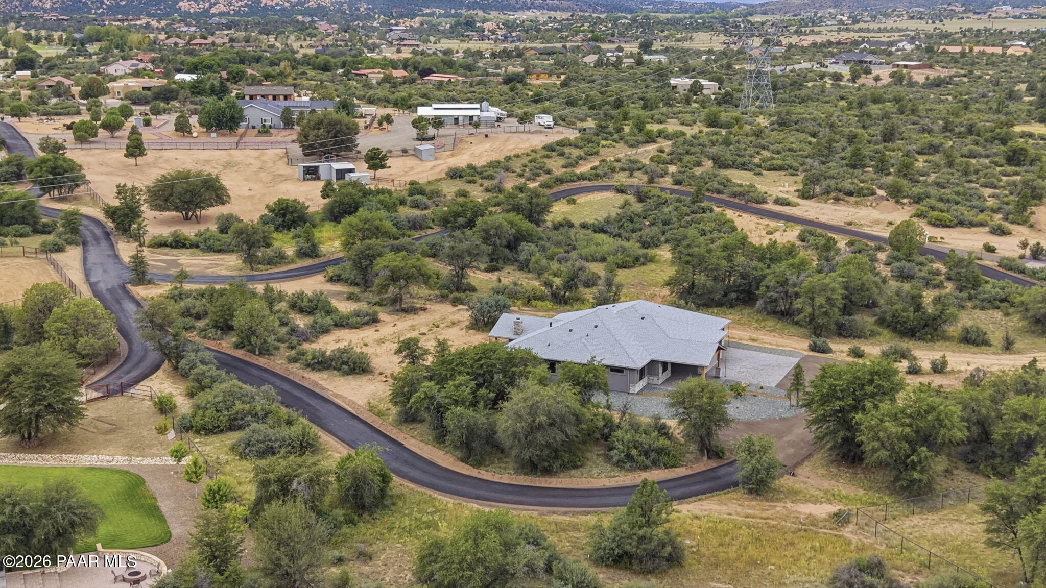 9529 North Bridle Ridge Road Prescott, AZ 86305 - Photo 47 of 51 51-Aerial Front 4