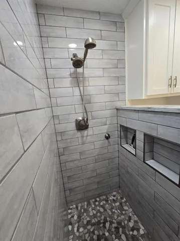 a bathroom with a shower