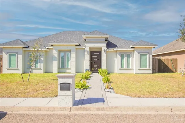 a front view of a house