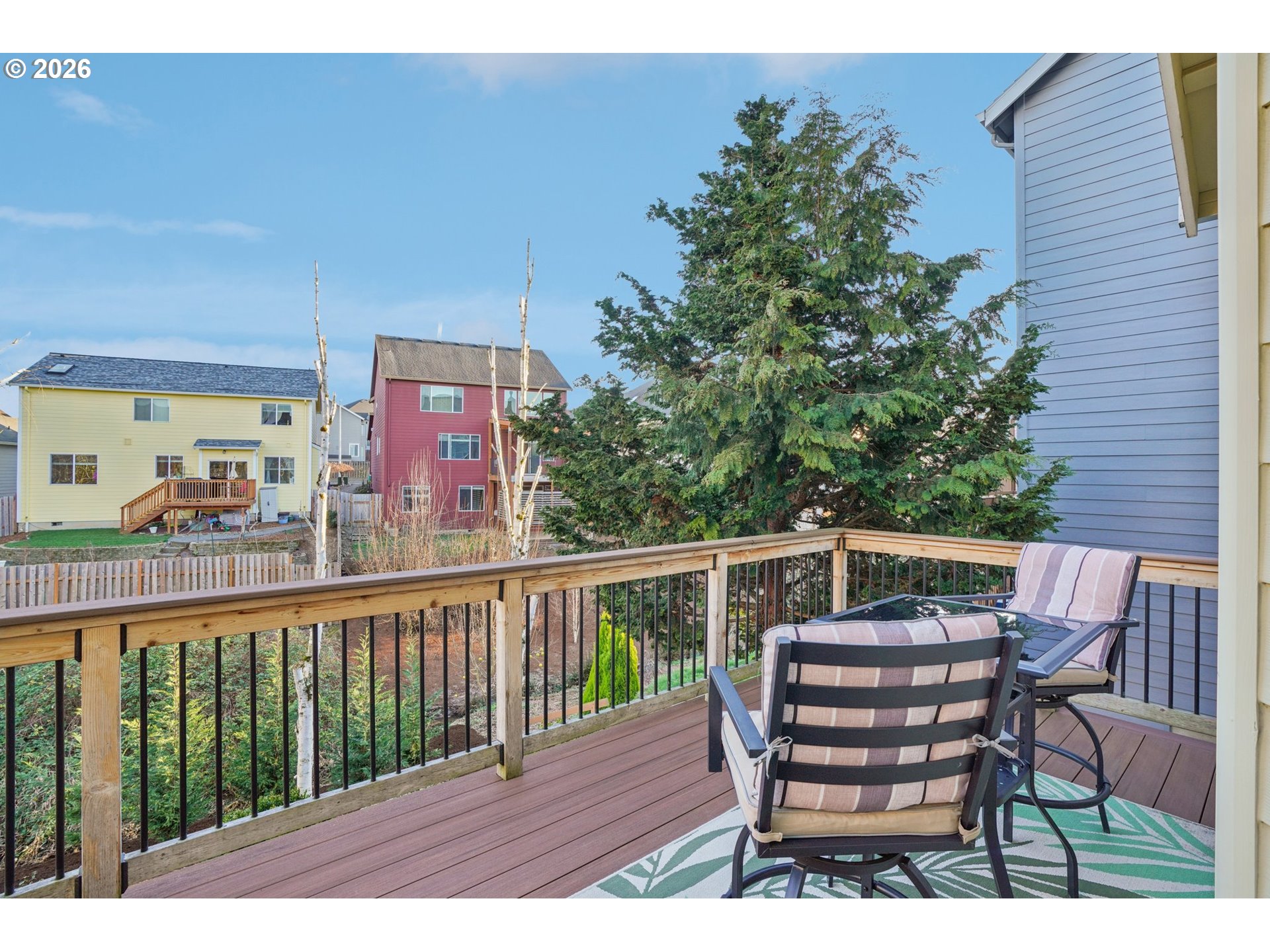 2404 Southeast Jasmine Way Gresham, OR 97080 - Photo 32 of 48 a view of a balcony with wooden floor