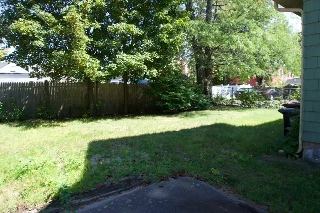 a view of a backyard